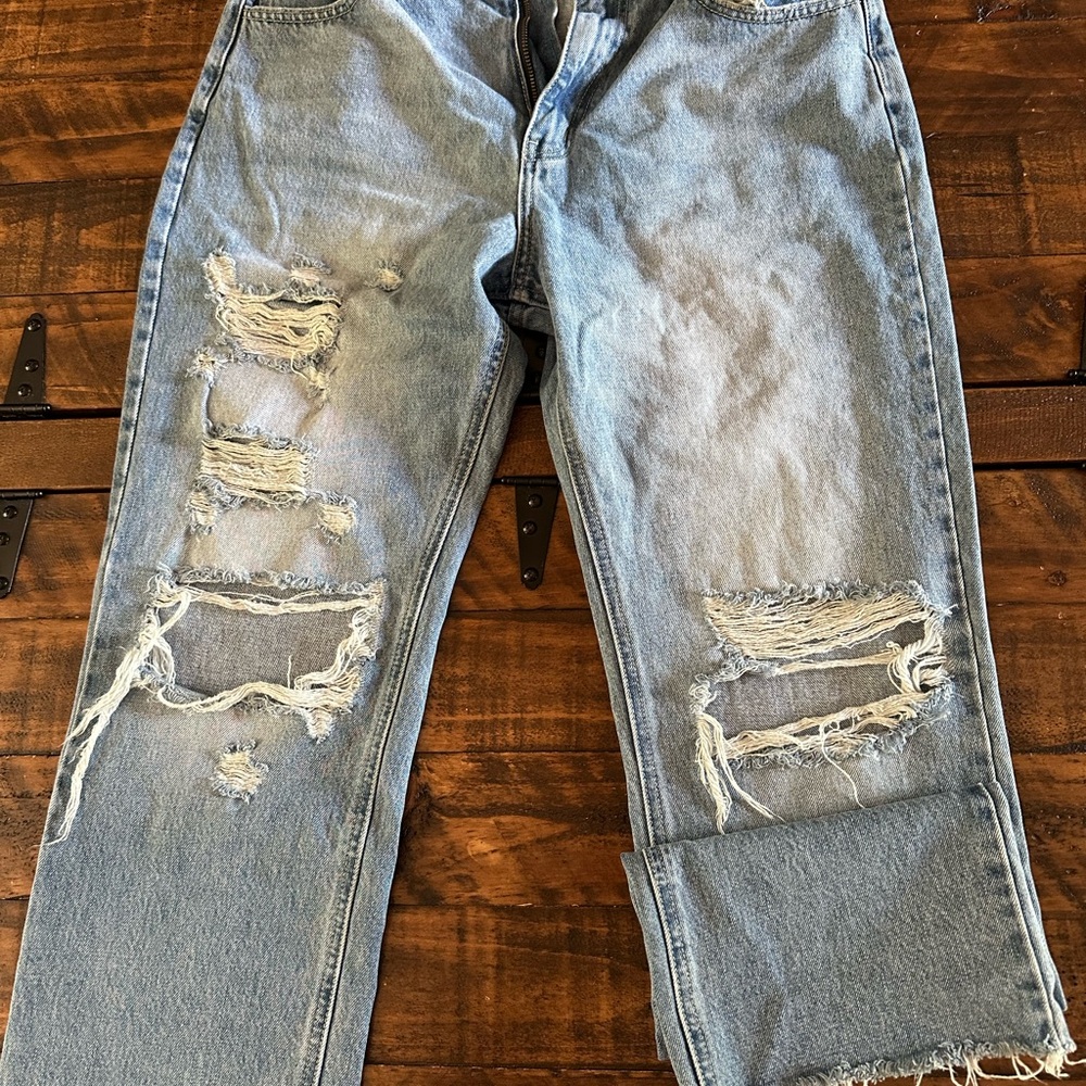 KanCan Blue Relaxed Fit Distressed Jeans
